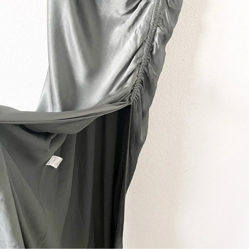 Shona Joy La Lune Ruched Maxi Dress in Olive - Image 8