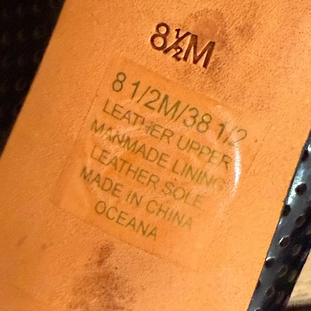 Arturo Chiang Black White Leather High Heels Shoes Women’s Size 8.5 Open Toe - Image 11