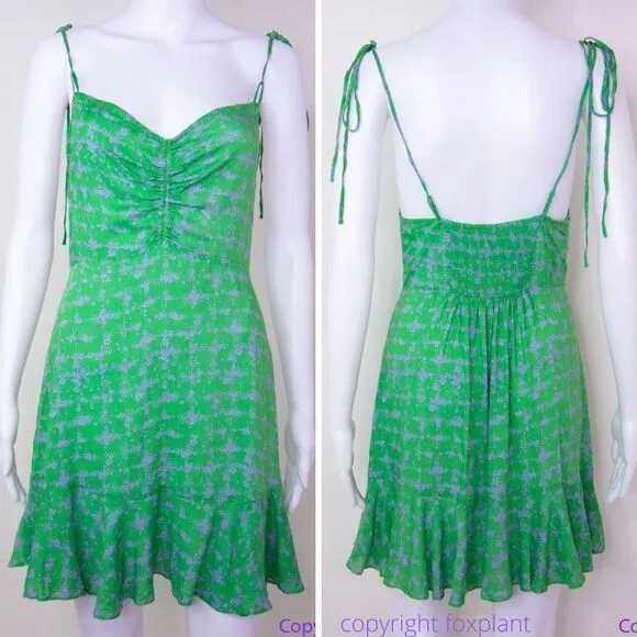 NEW Intimately Free People Caught Up Printed Slip Dress,‎ Green, S - Image 3