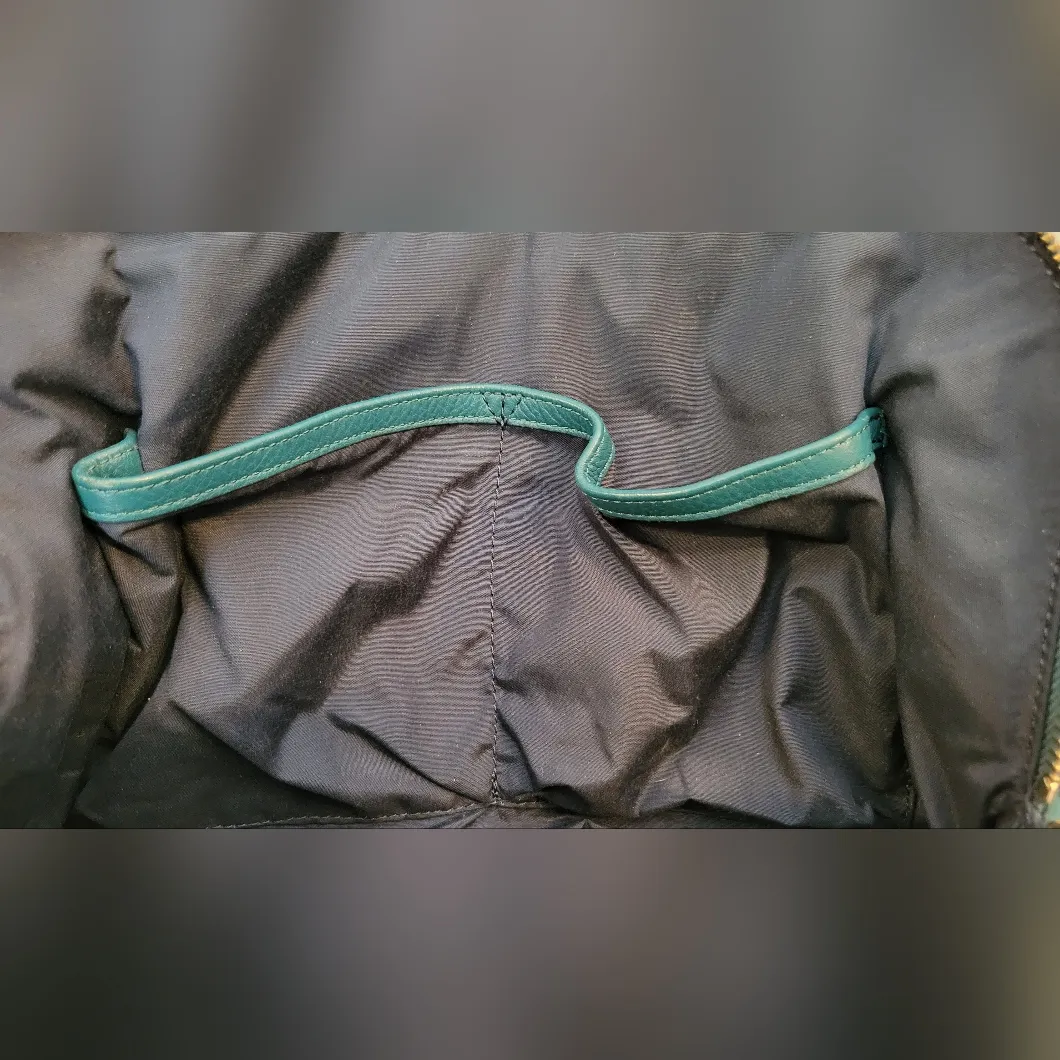 Cole Hann Stunning Teal Vegan Leather Bag with Braided handles & Gold Hardware - Image 13