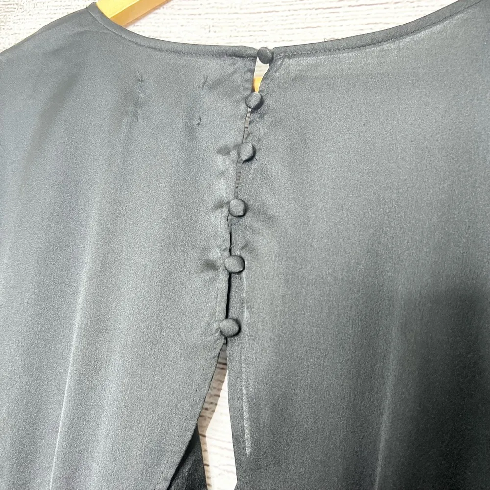 NWT NY&CO RSVP Black Short Sleeve Open Back Formal Maxi Dress Size Large - Image 8