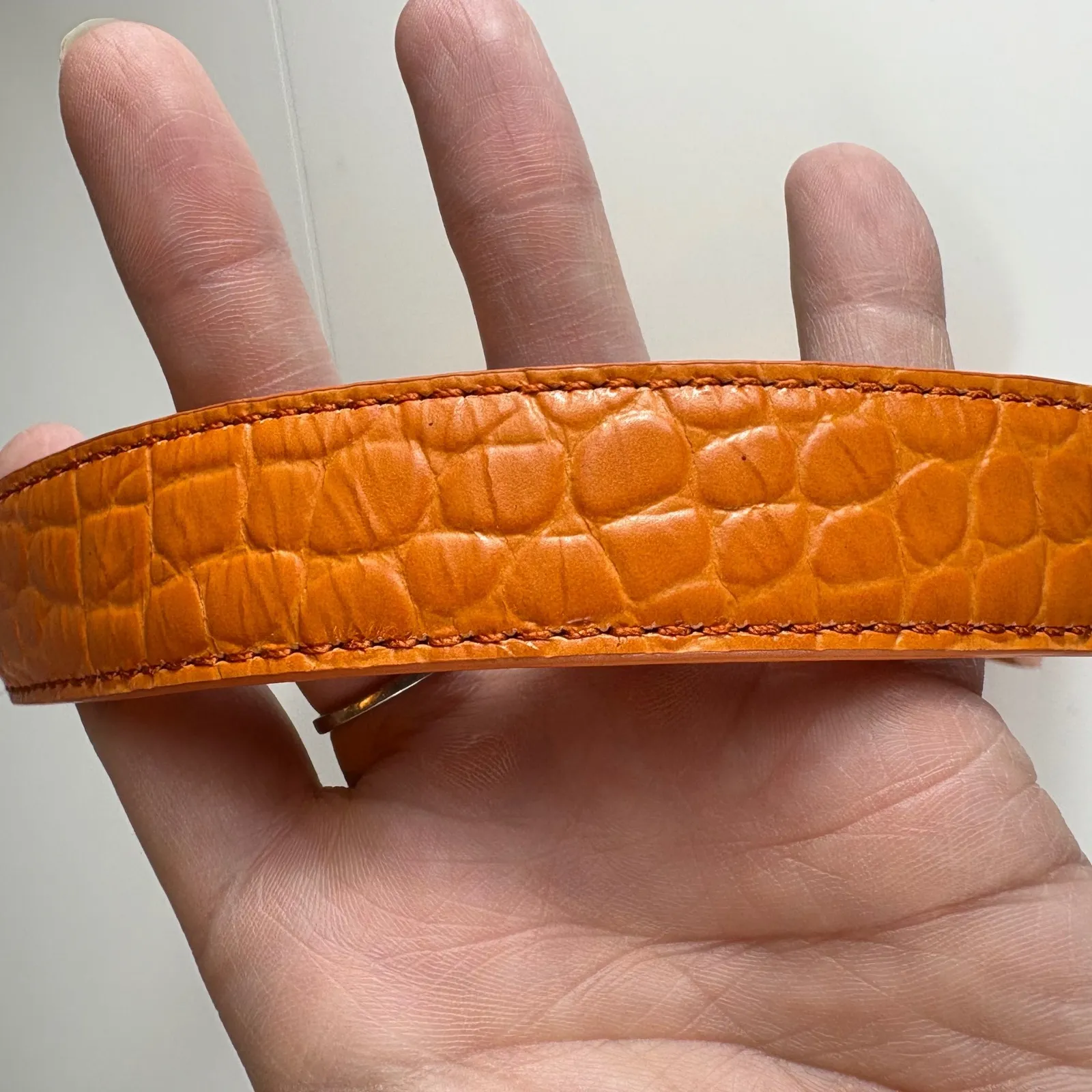 COLE HAAN‎ Amanda Straw Small Orange Leather Satchel Bag Purse NWT Y2K - Image 11