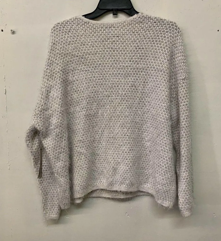 Nic+Zoe Womens Neutral Mix The Right Fluff V Neck Pullover Sweater - Image 3