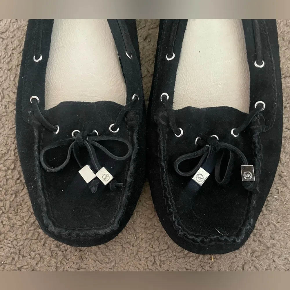 Michael Kors Sutton Mom Moccasin Flat Loafer Black Suede Shoe - Image 2