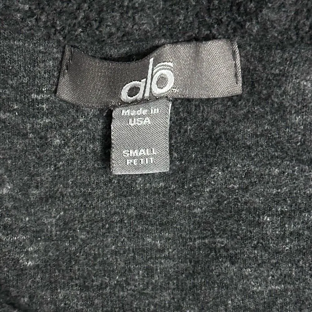 ALO Jacket Size Small Petite Hooded Pockets Full Zip Charcoal‎ Grey Gray - Image 11