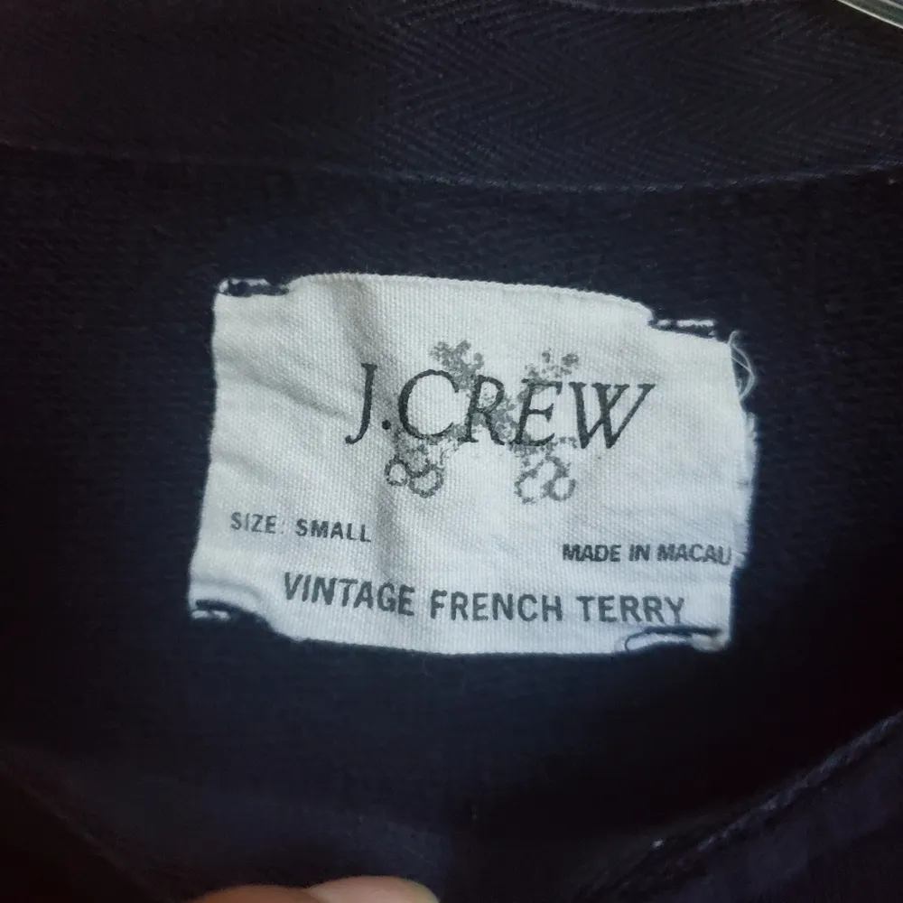 J.crew navy blue vintage French Terry sweatshirt with packets size small - Image 3