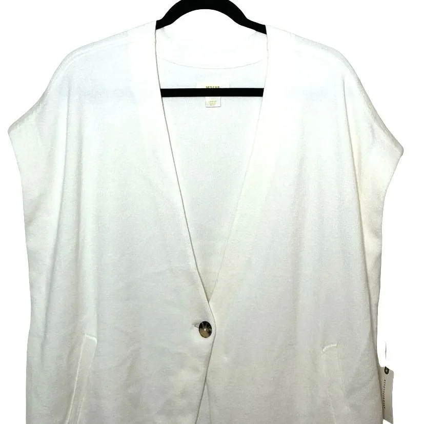 NWT Maeve By Anthropologie Women’s Oversized Muscle Sweater Vest Ivory Size L Size L - Image 4