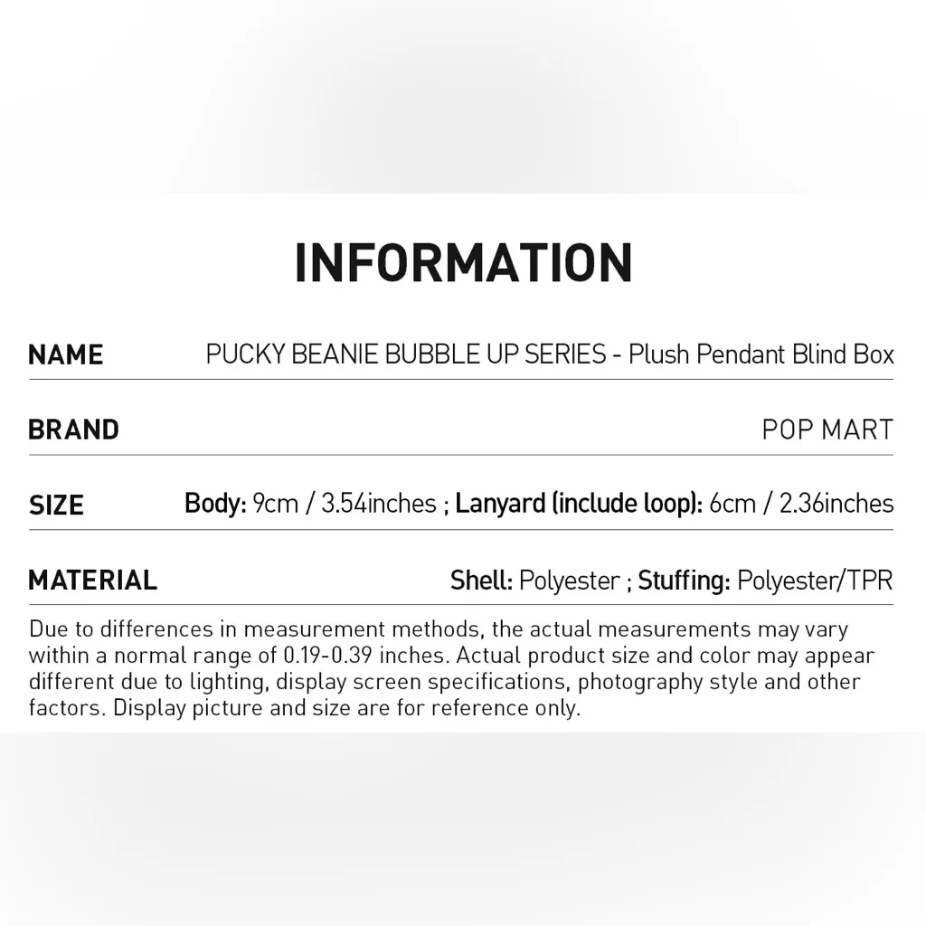 Pop Mart Pucky Beanie Bubble Up Sealed Blind Box Set Plush Pendant Toy Keychain Pink - Image 9