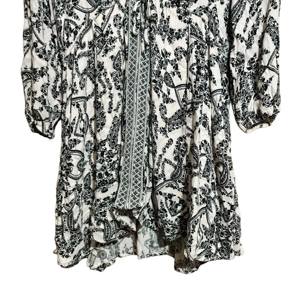 Anama Anthropologie Tunic Top Womens Medium Multicolor Paisley Boho Blouse - Image 4