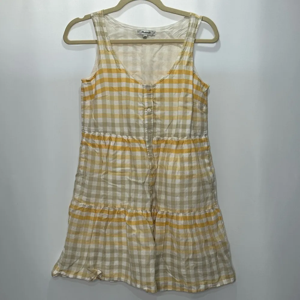 Madewell Button-Front Tiered Mini Tank Dress - Image 4