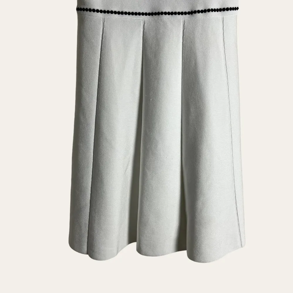 Parker Dorothy White Knit Cold Tie Shoulder A-Line Stitched Mini Dress Size S - Image 11