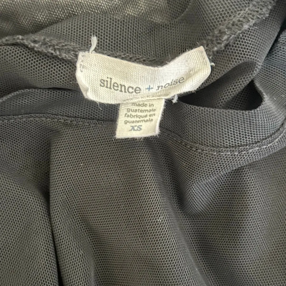 Silence  + Noise Women Top XS Black Sheer‎ Mesh Y2K Retro Rave Grunge Clubwear - Image 2