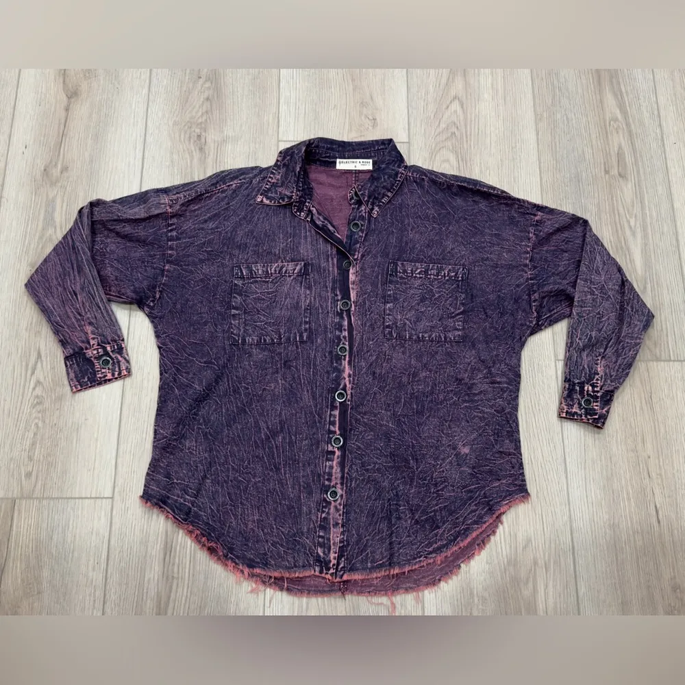 Electric & Rose Elliot Dresshirt Acid Denim. 100% cotton. 💜💟 Purple - Image 2
