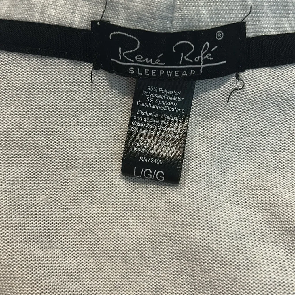 3/$15 RENE ROFE pajama cardigan Gray Size L - Image 4