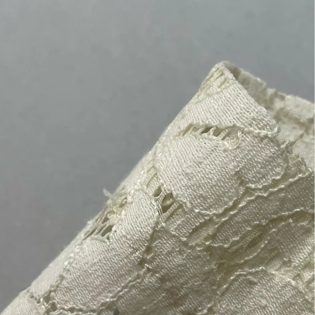 French Connection Lace‎ Top Off-White Peplum Waist Short Sleeves Size 4 Coquette - Image 5