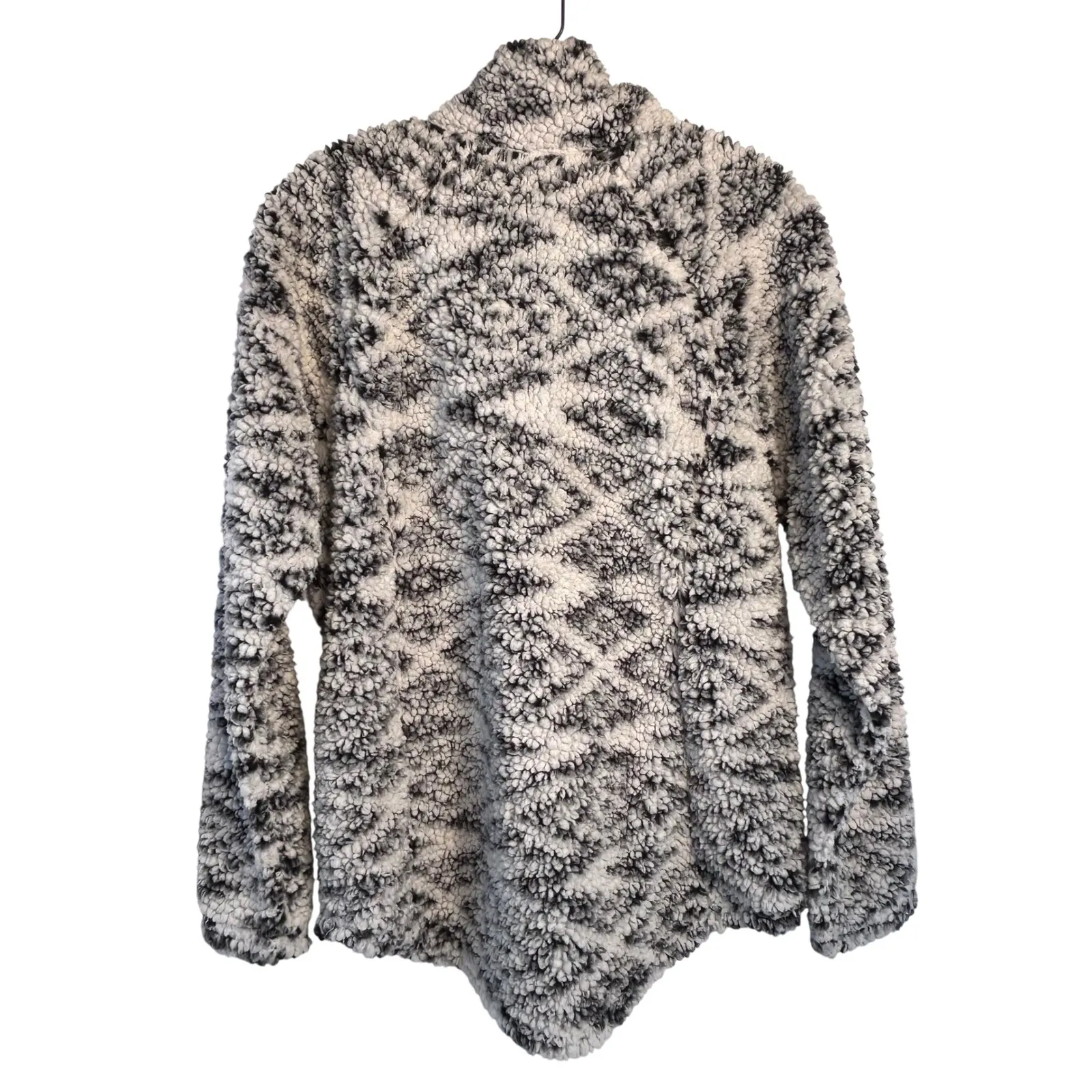 Cozy Sherpa Women's Grey Ikat Aztec Fleece Pullover Sweatshirt Size L - Image 2
