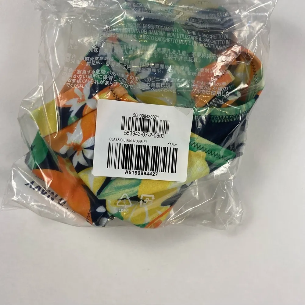 Old Navy Bikini Swim Bottoms Women XXXL Blue Yellow Orange Tropical Low Rise Size undefined - Image 7