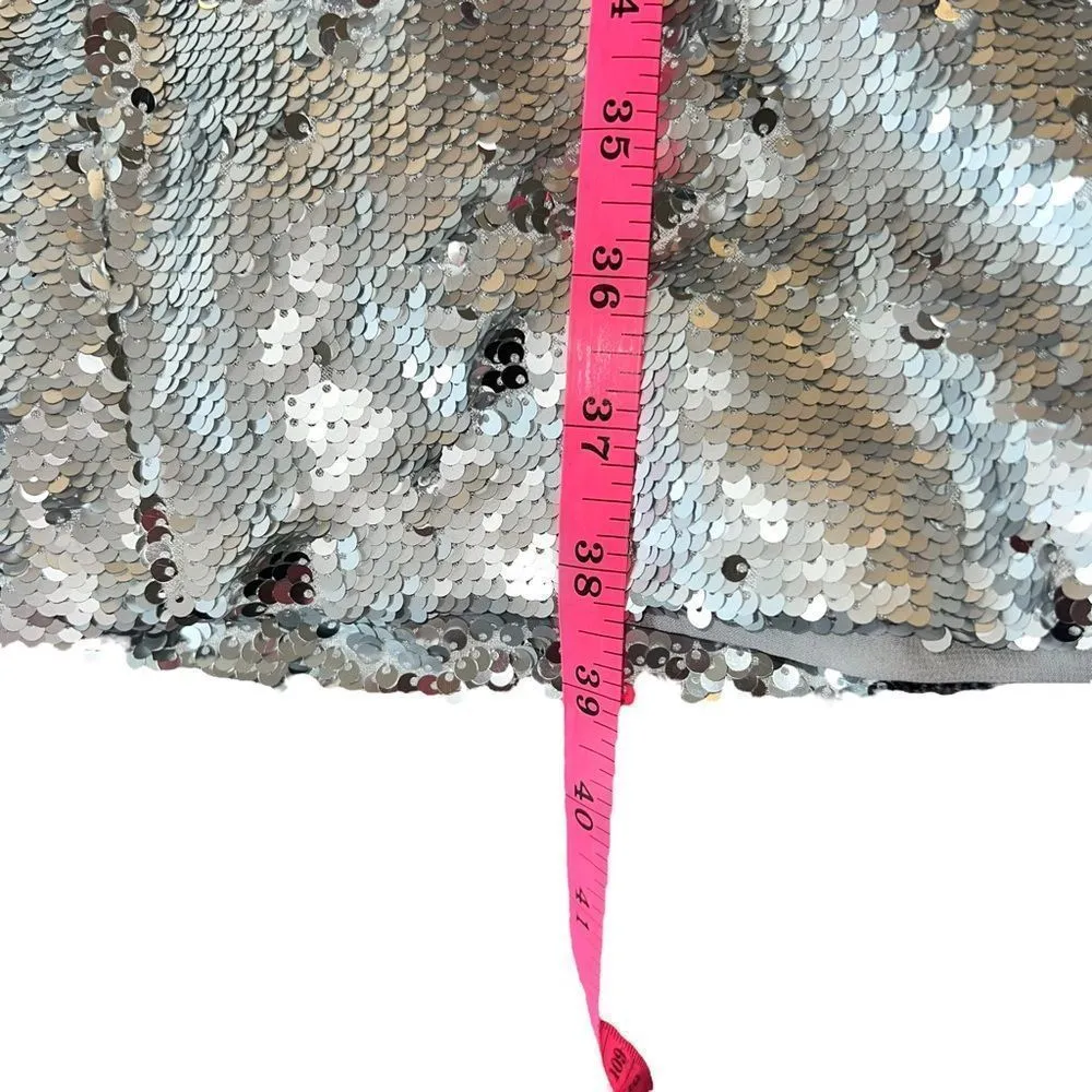 Keepsake the Label No Signs Silver Sequin Midi Dress Size M Size M - Image 9