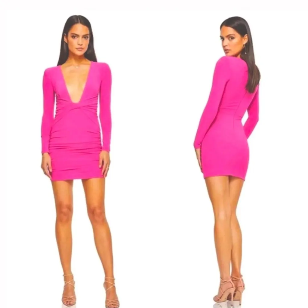 Nookie Envy Mini Dress Hot Pink NWT Size Medium Cocktail, Formal, Bodycon Sexy - Image 2