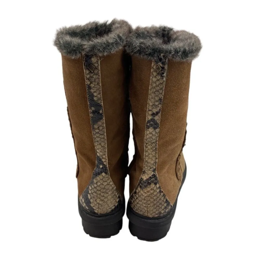 *Sam Edelman Tilden Boots Womens Size 5.5 Brown Suede Mid Calf Faux Fur Lining - Image 5