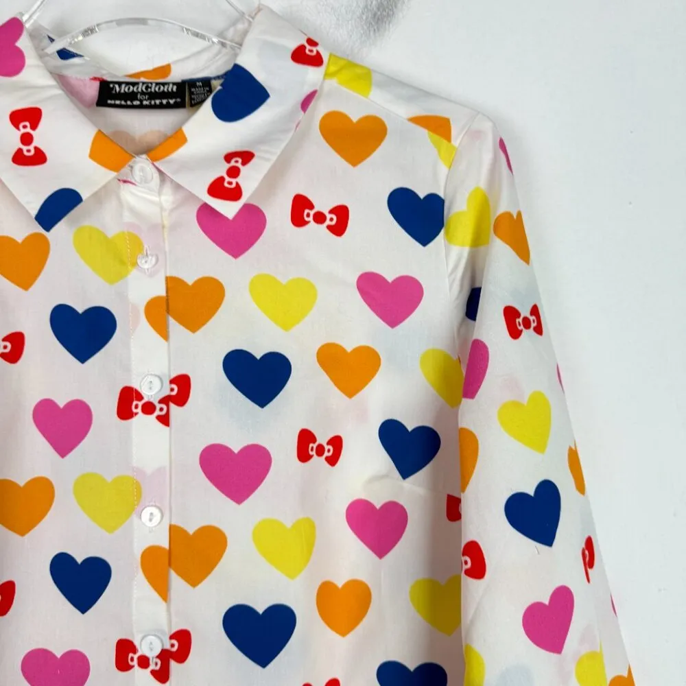 NWT ModCloth x Hello Kitty Supercute Love Button-Up Top Size Medium M NEW - Image 4