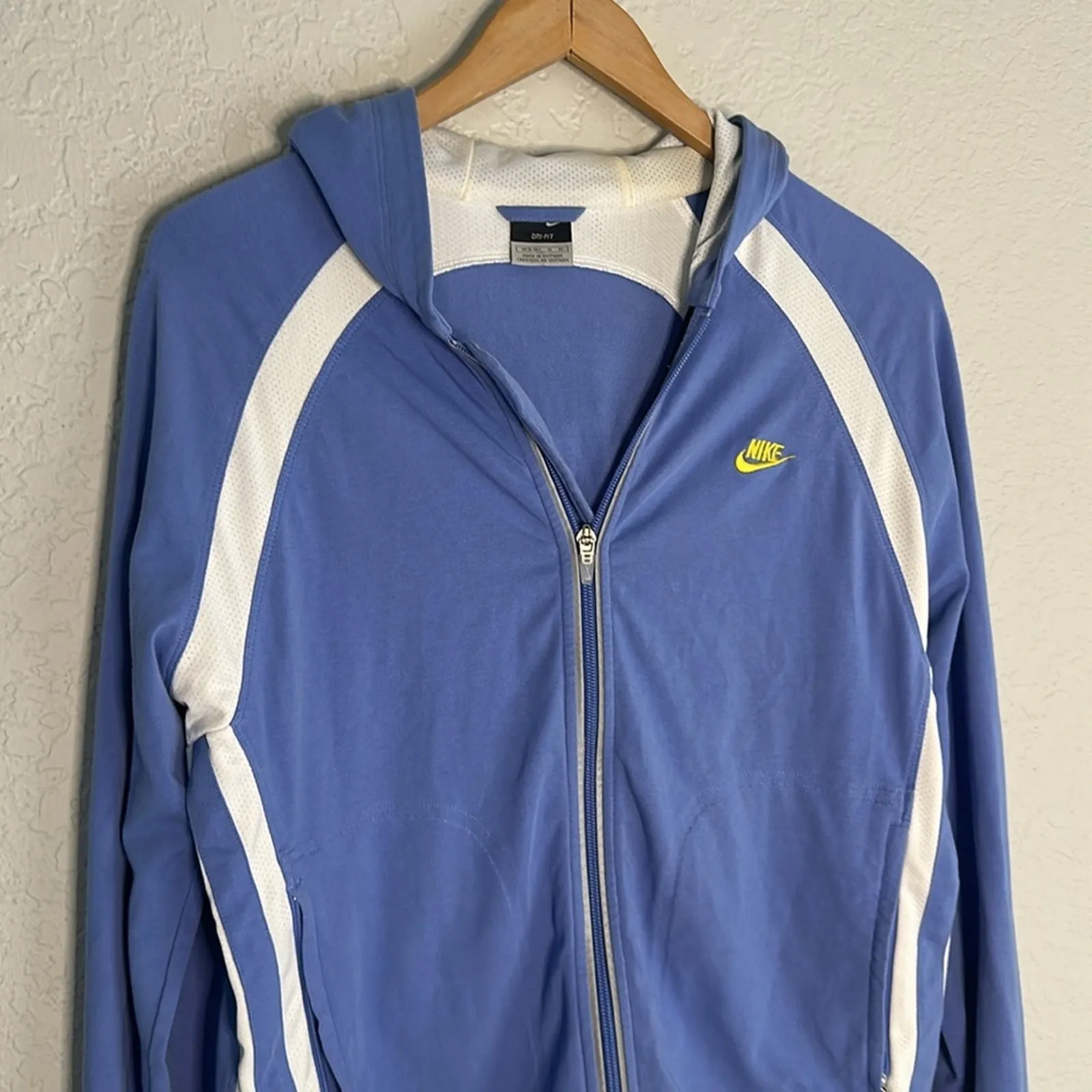Nike Full Zip Blue Hoodie Zipper Pockets Athletic Athleisure Sporty Prep Travel - Image 2