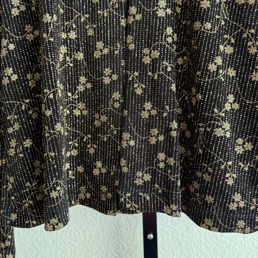 Vintage Metallic Evening Cardigan Black Gold Womens 12 Open Front Holiday Layer - Image 9