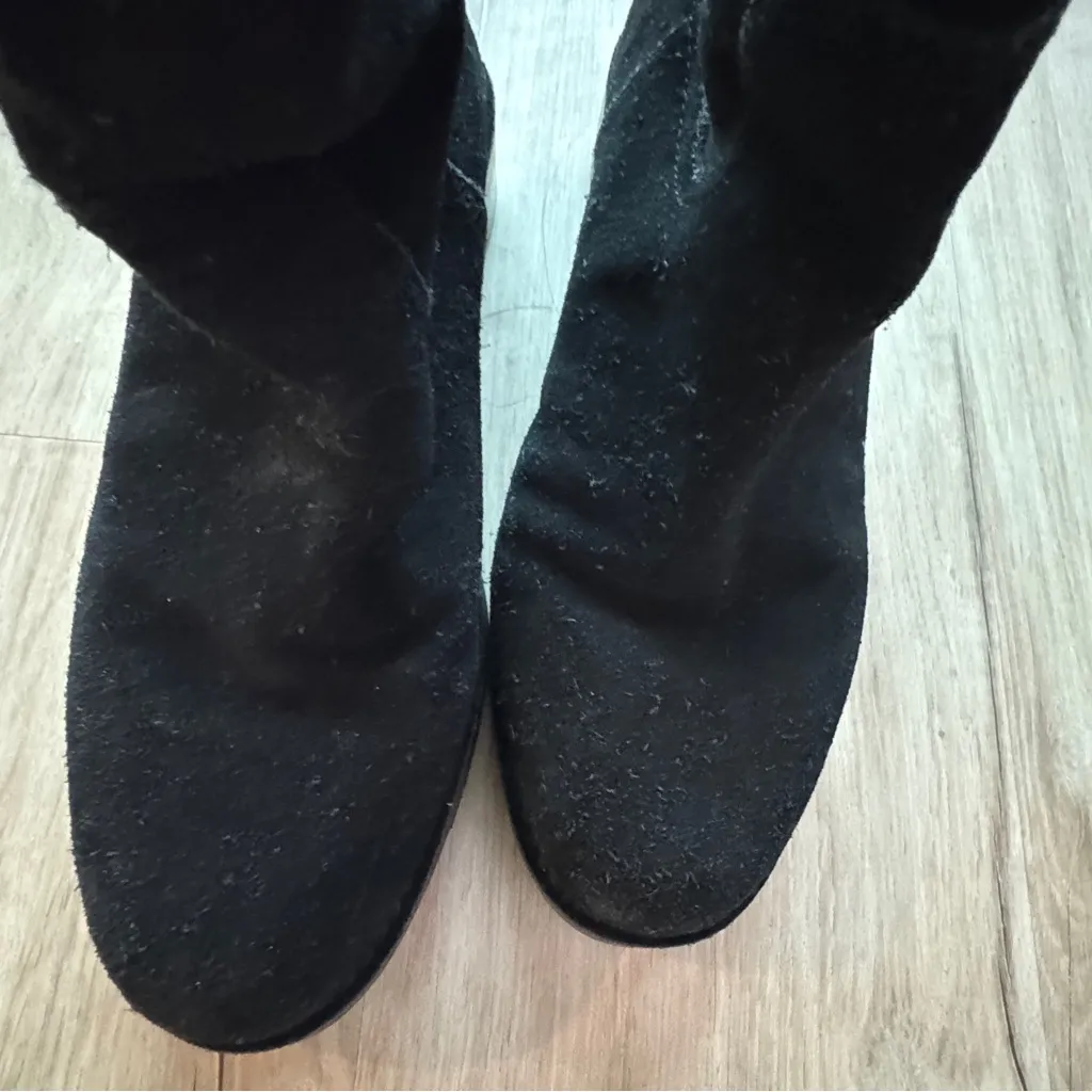 Tory Burch Wayland Tall Black Suede Boot Size 9 - Image 3