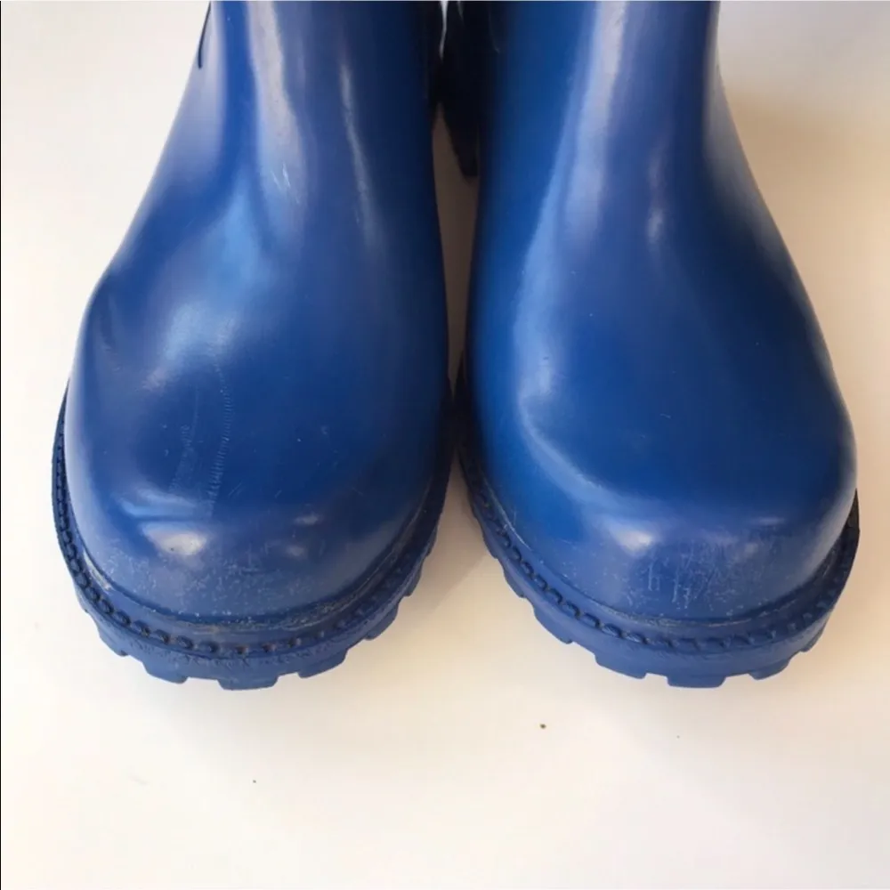 Nine West Nwyogini Tall Gloss Blue Rain Slickers Size 7 - Image 4