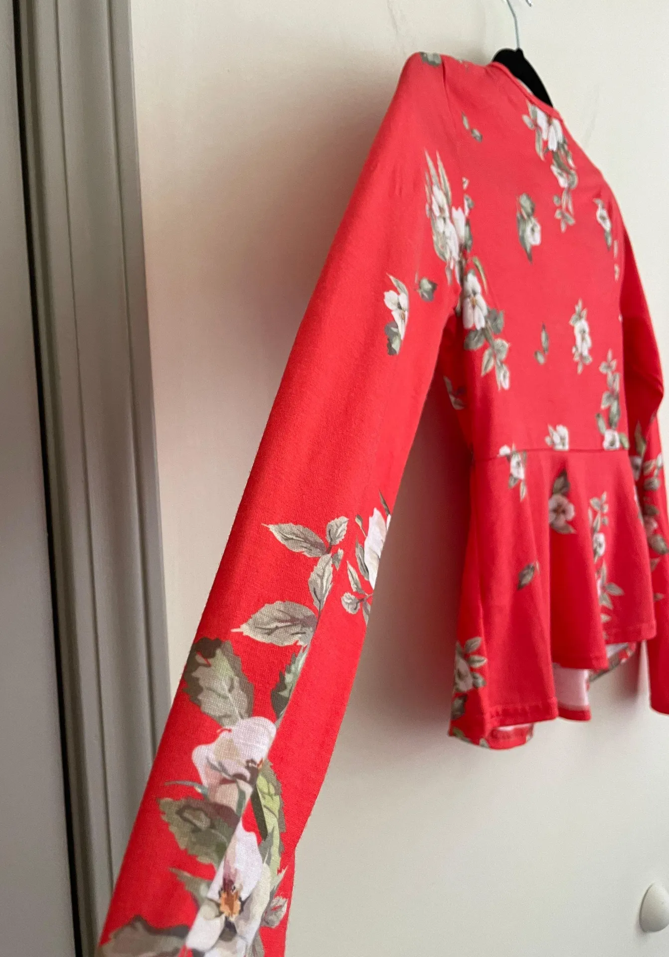 Orange Floral Knotted Top - Image 4