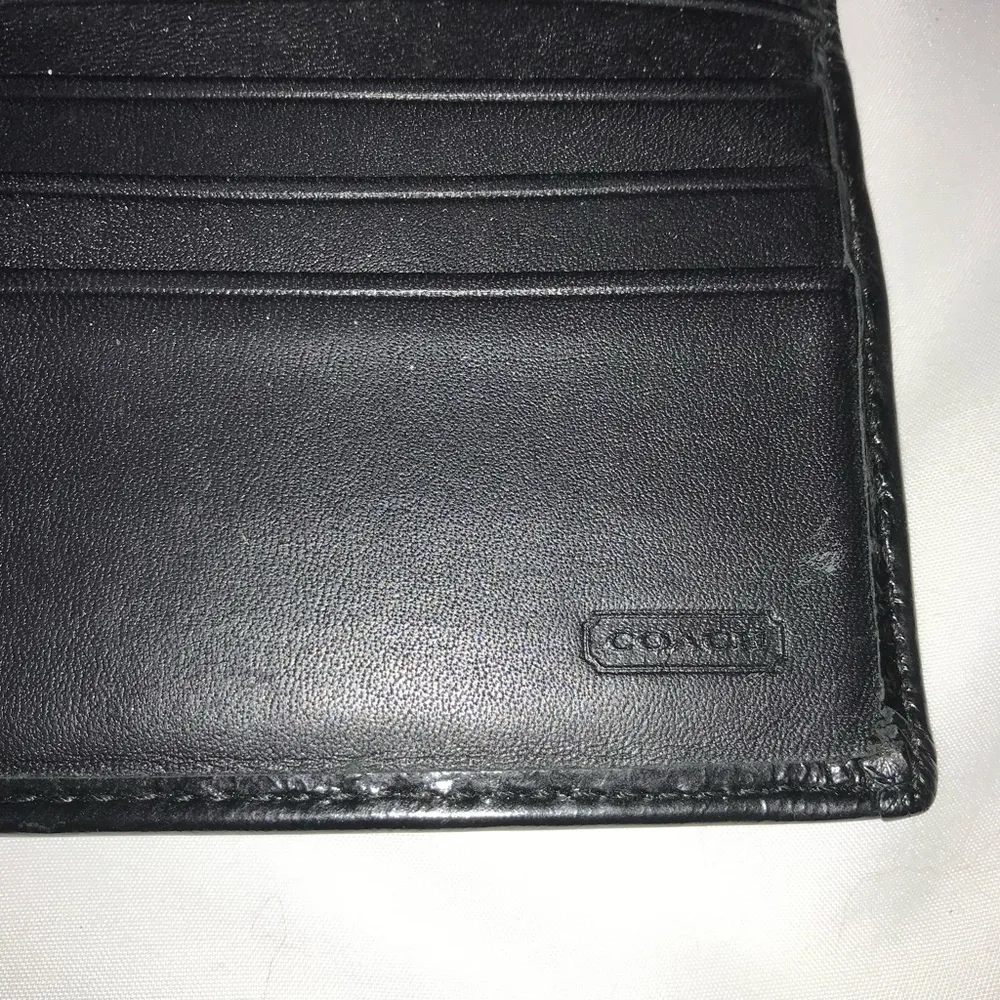 Coach Monogram Pleated Jacquard Gray & Black Canvas and Leather Long Wallet - Image 9