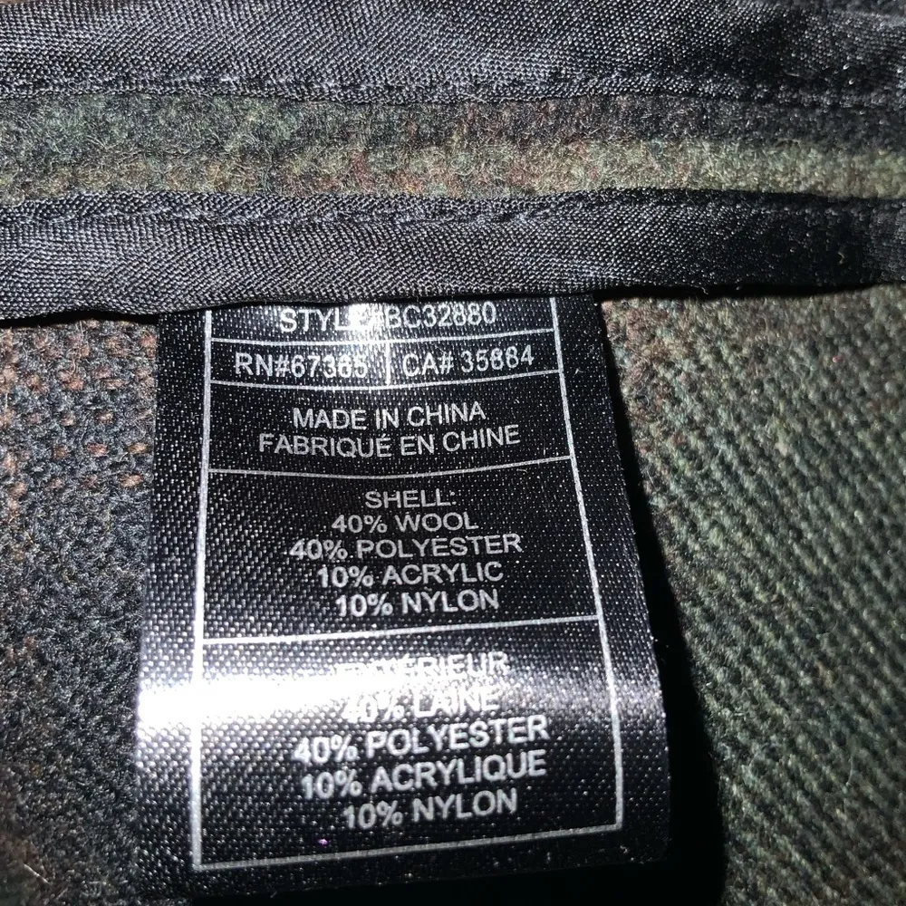 BB Dakota Brown & Orange Wool Blend Faux Leather Trim Open Front Cardigan Small - Image 9