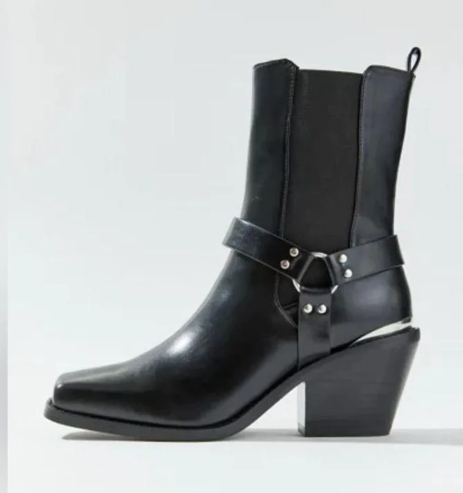 🆕 URBAN OUTFITTERS | UO LOLA SQUARE TOE BOOT | BLACK | SIZE: 8 - Image 2
