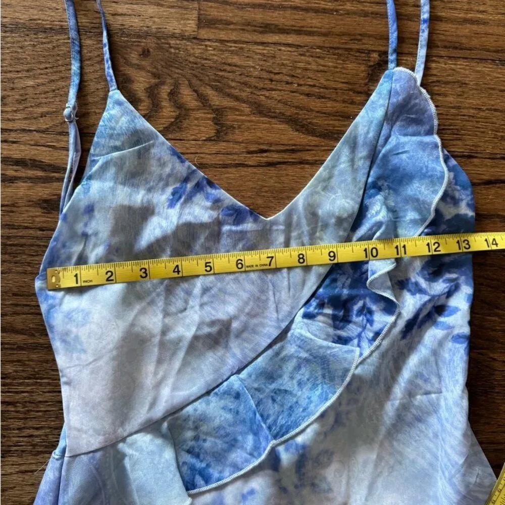 NWT White Fox End of Road Maxi Dress S Blue Frill Ruffle Edge Wedding Guest - Image 8