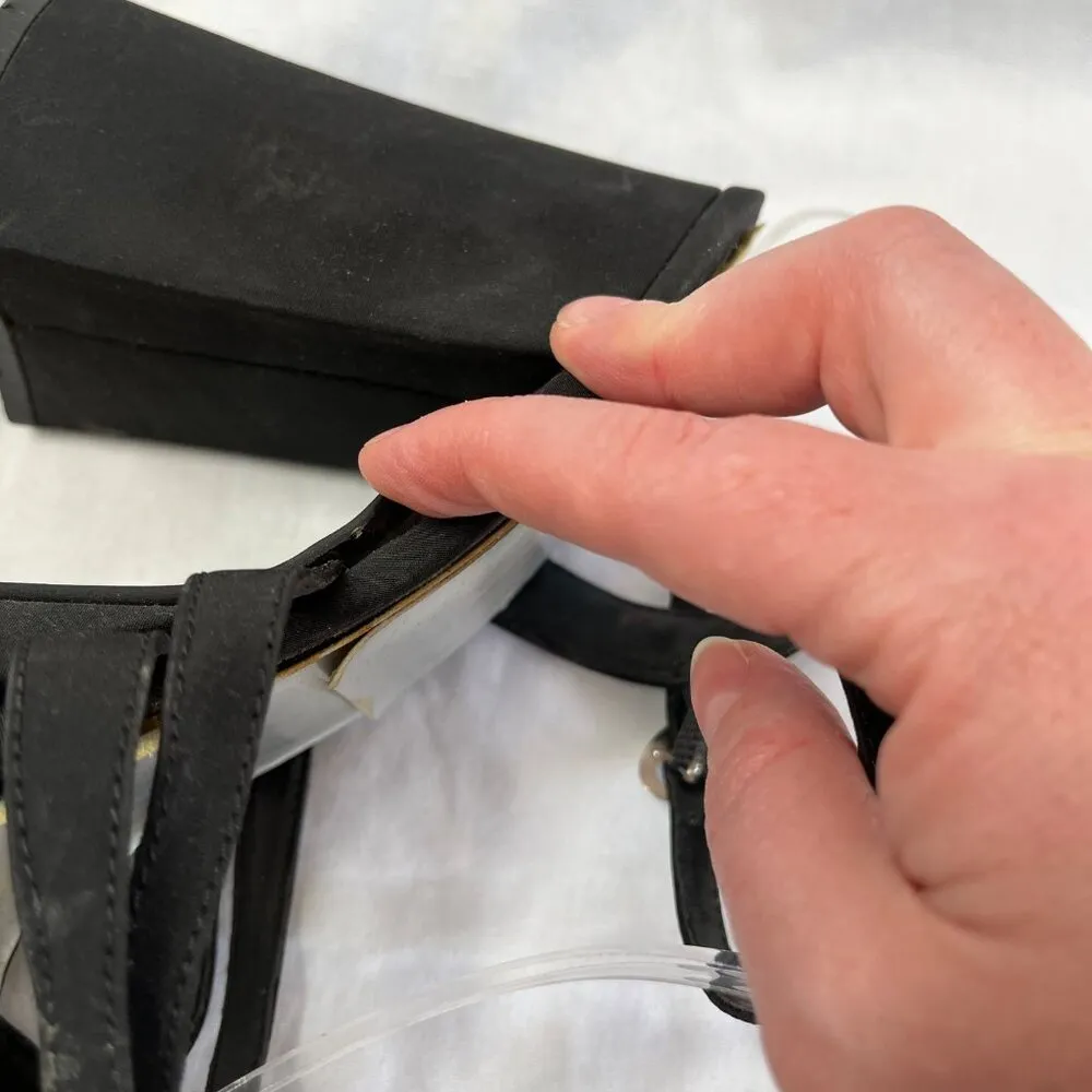 Splash Y2k Vintage  Black Open-Toe Strappy Platform Block Heels - Image 9