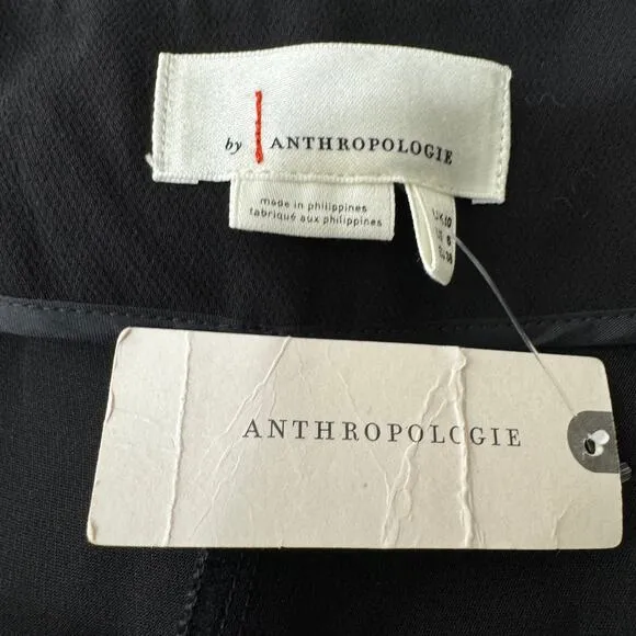 Anthropologie Zinnia Flare Trousers Tulip‎ Hem Black Dress Pants Size 6 NWT - Image 8