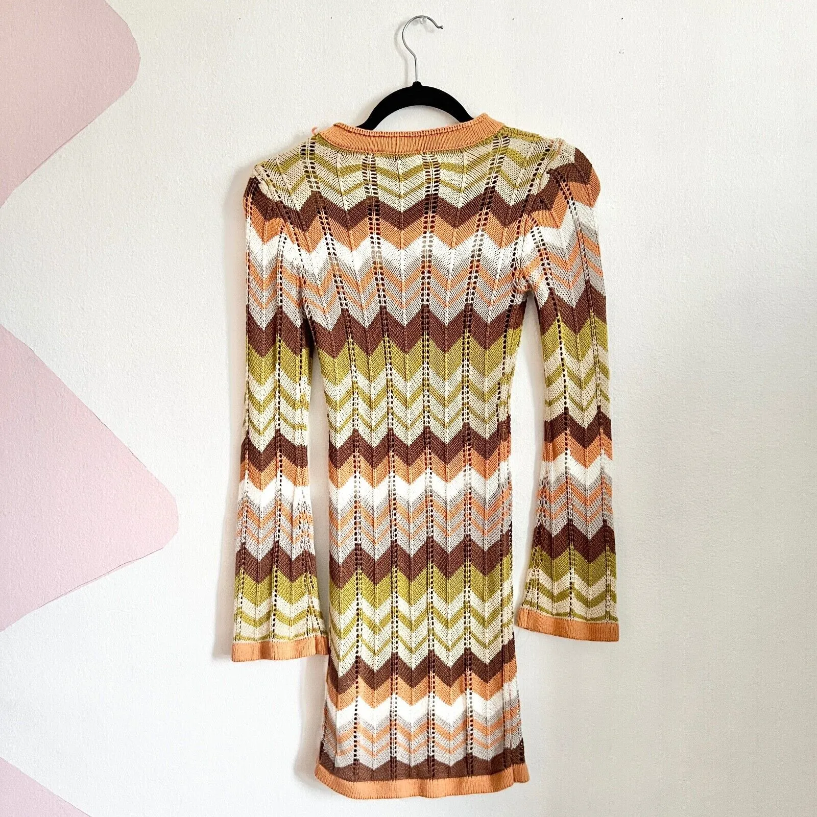 Retro‎ Crochet Dress, Festival Boho 70s Inspired Coastal Cowgirl XS - Image 2