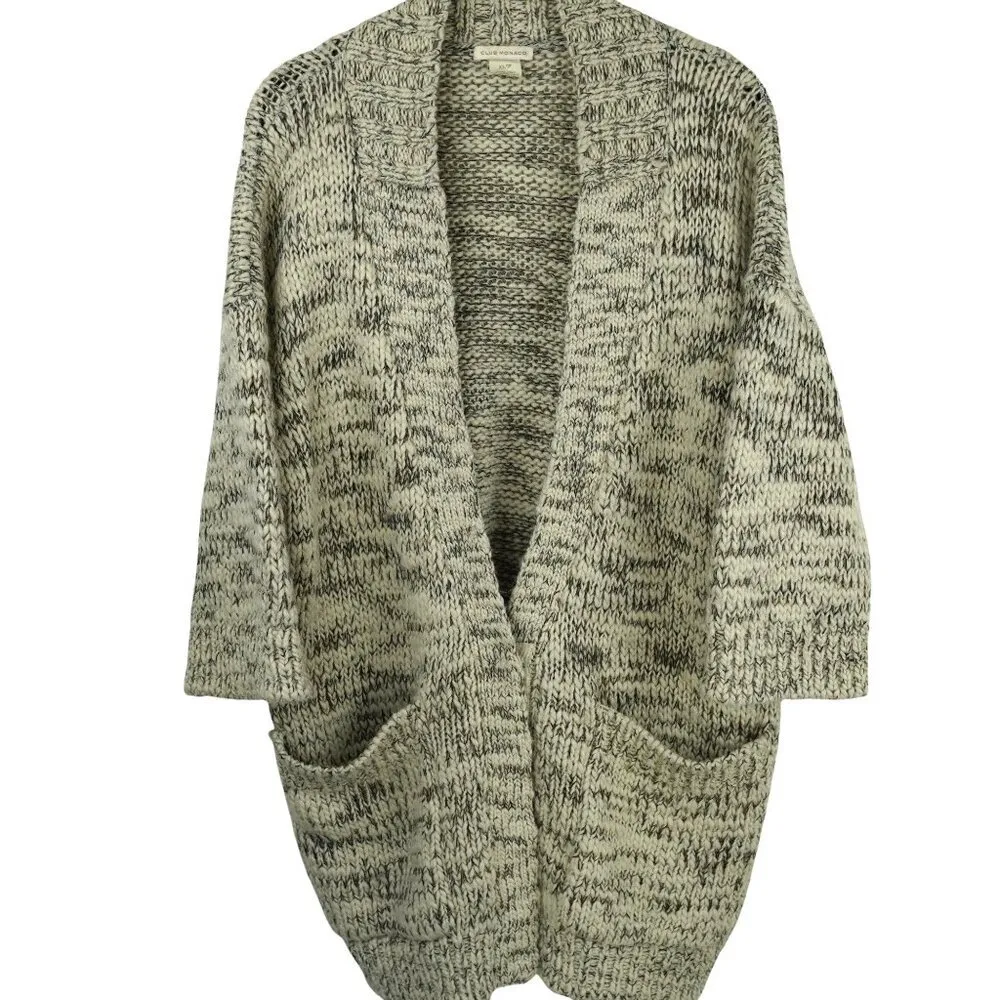 Club Monaco Wool Womens Open Front Knit Cardigan With Pockets Size XS - Image 4