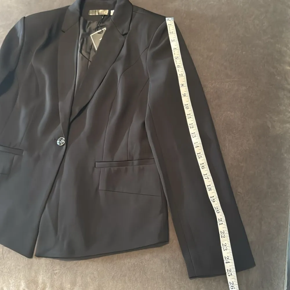 Women’s Black 2 Piece Pant Suit One Button Formal Office Wedding Size L NWT Size L - Image 8