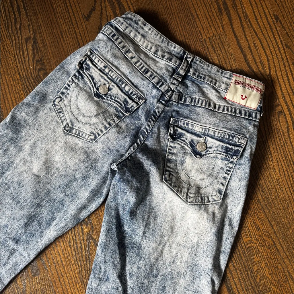 True religion acid wash low to mid rise baggy jeans size 26 small - Image 8
