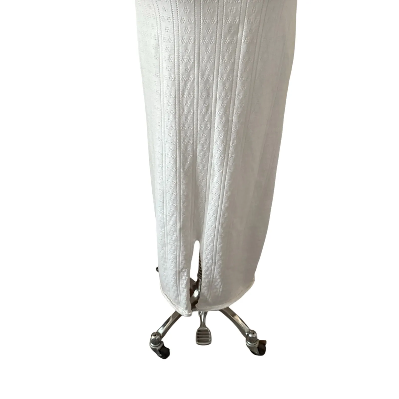 House Of Cb Myla Pointelle Maxi Sweater Dress With Woven Design White Size Large - Image 8