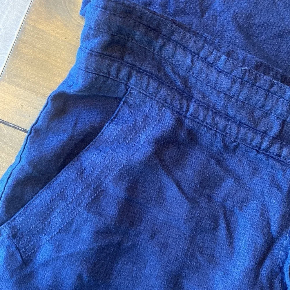 Next Linen blend navy parallel wide leg pants size 16R‎ - Image 3