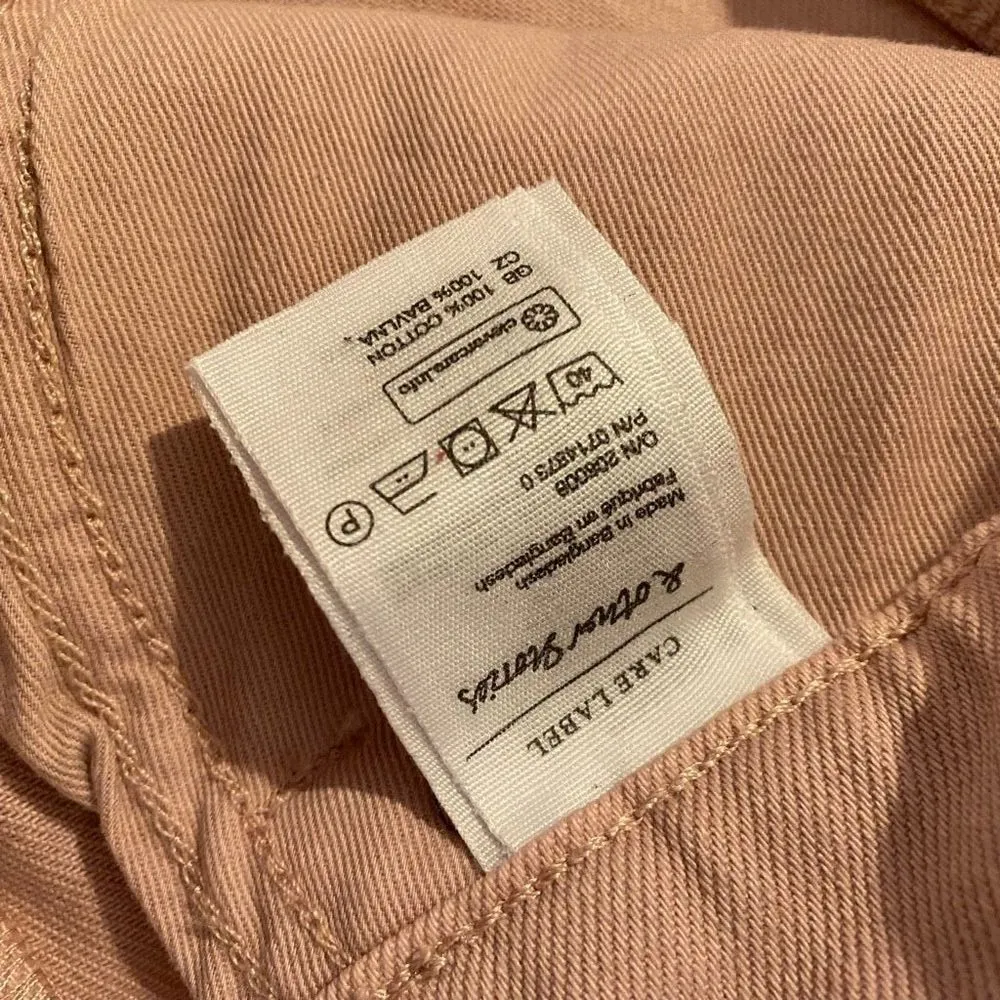 & Other Stories High Waist Cut Off Shorts in Pink Size 28 - Image 7