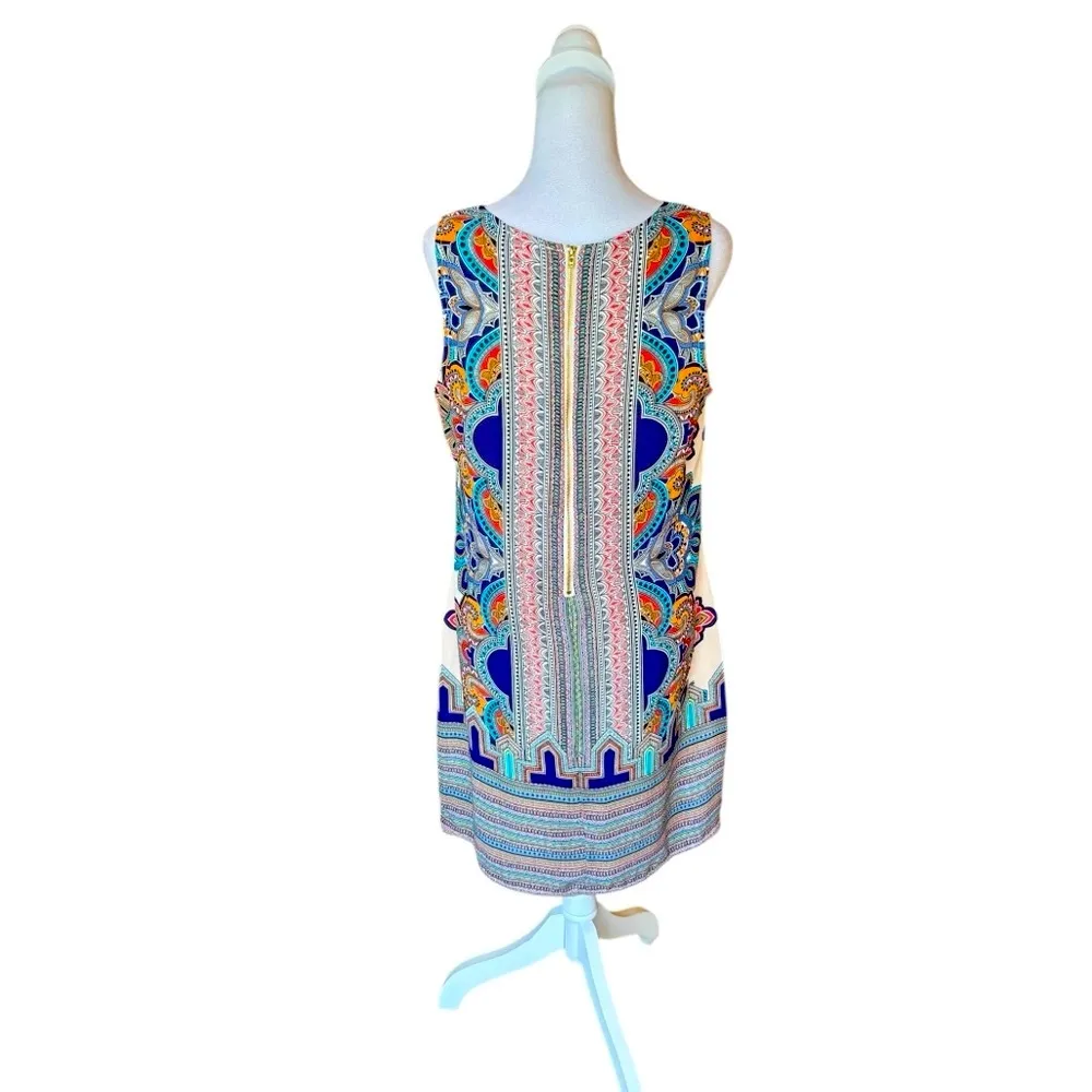 Artisan NY Sleeveless Lined Tunic Dress Paisley Moroccan Boho Print Womens 8 NWT - Image 2