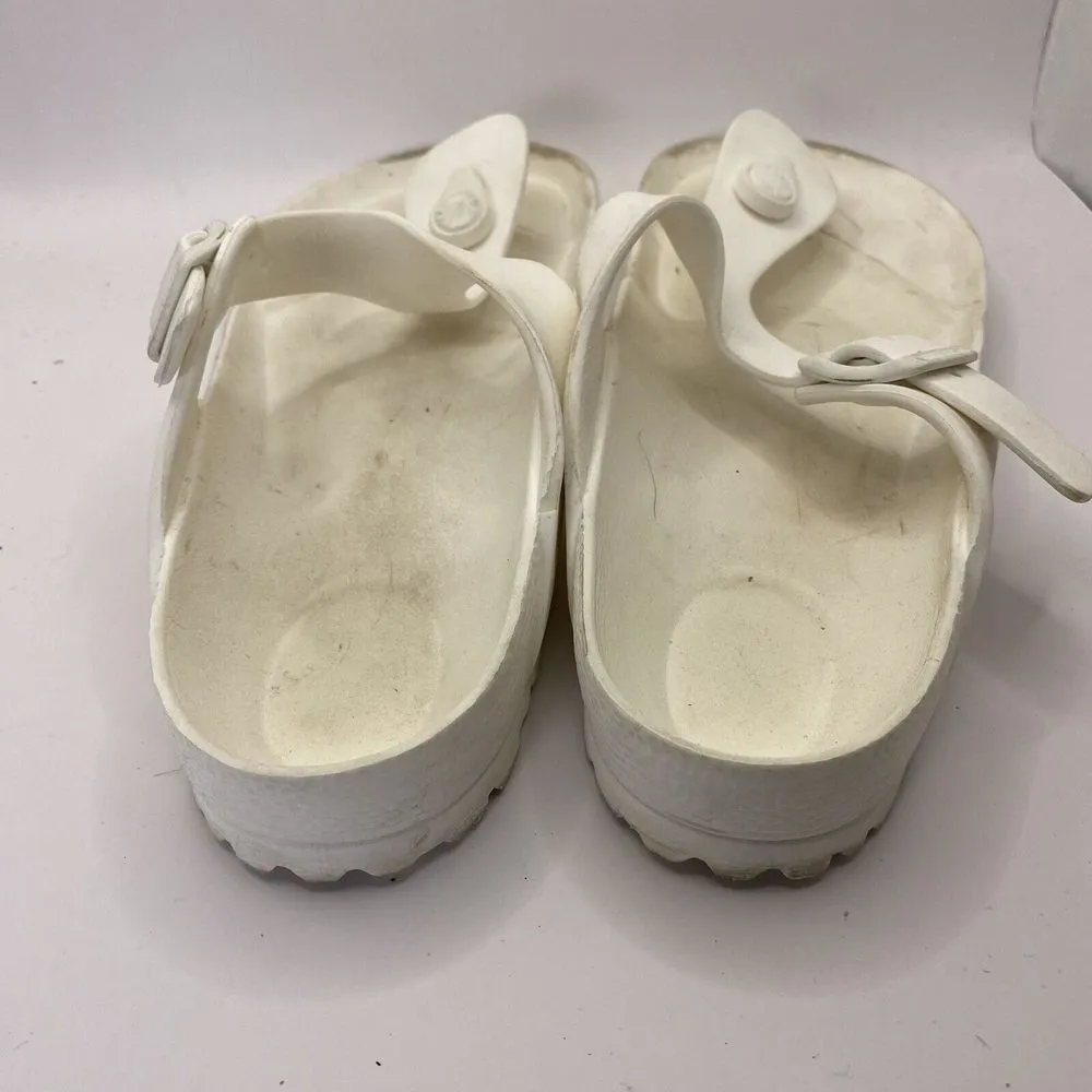 Birkenstock White Gizeh EVA Rubber Toe Sandals Slides Shoes Women's Size 36 US 5 - Image 5