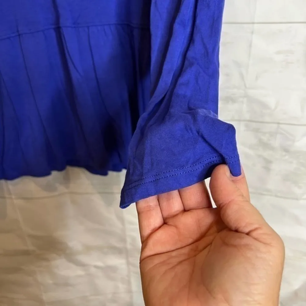Womens XXL Long Sleeve‎ Ruffle Hem Tunic Top Royal Blue No Brand Name - Image 5