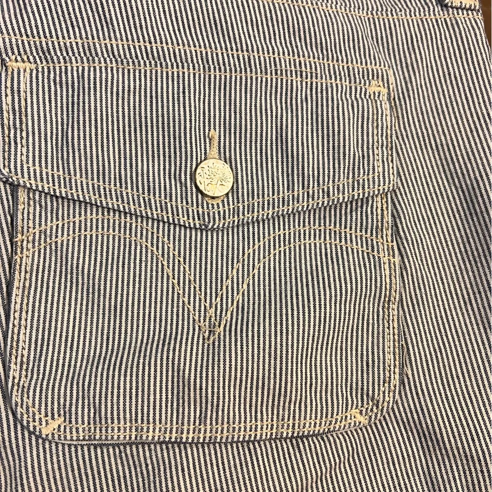 Levi's High Waist Striped Shorts Sz 16 plus Blue White summer casual stripes - Image 13