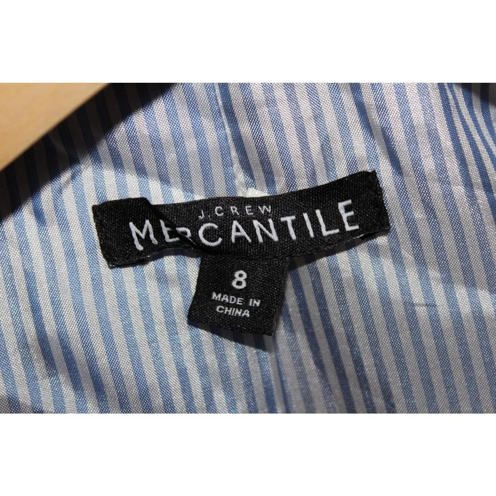 Women's J. Crew Schoolboy Blazer J4548 Tan White Blue Suit Coat Jacket Size 8 - Image 3