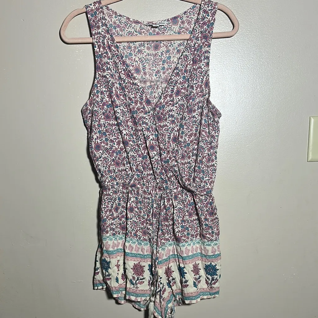 American Eagle  Boho Floral Sleeveless Romper | Medium‎ - Image 2