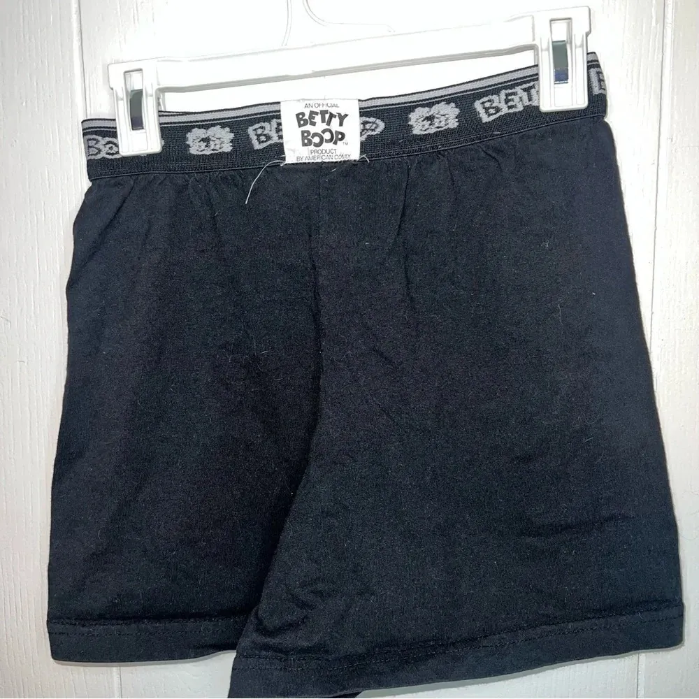 Size Medium Black Betty Boop Embroidered Biker boxer shorts with motorcycle - Image 3